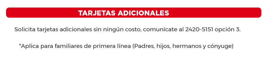 Tarjetas adicionales