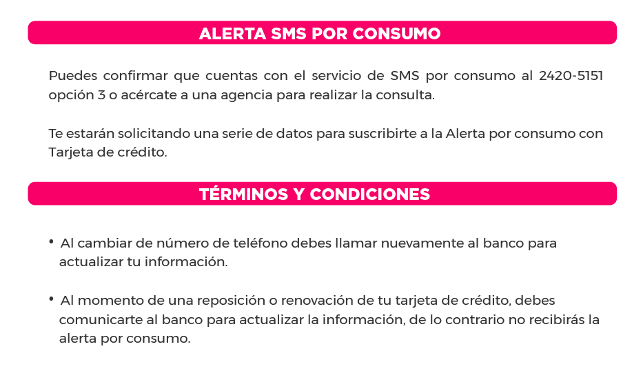 alerta sms por consumo