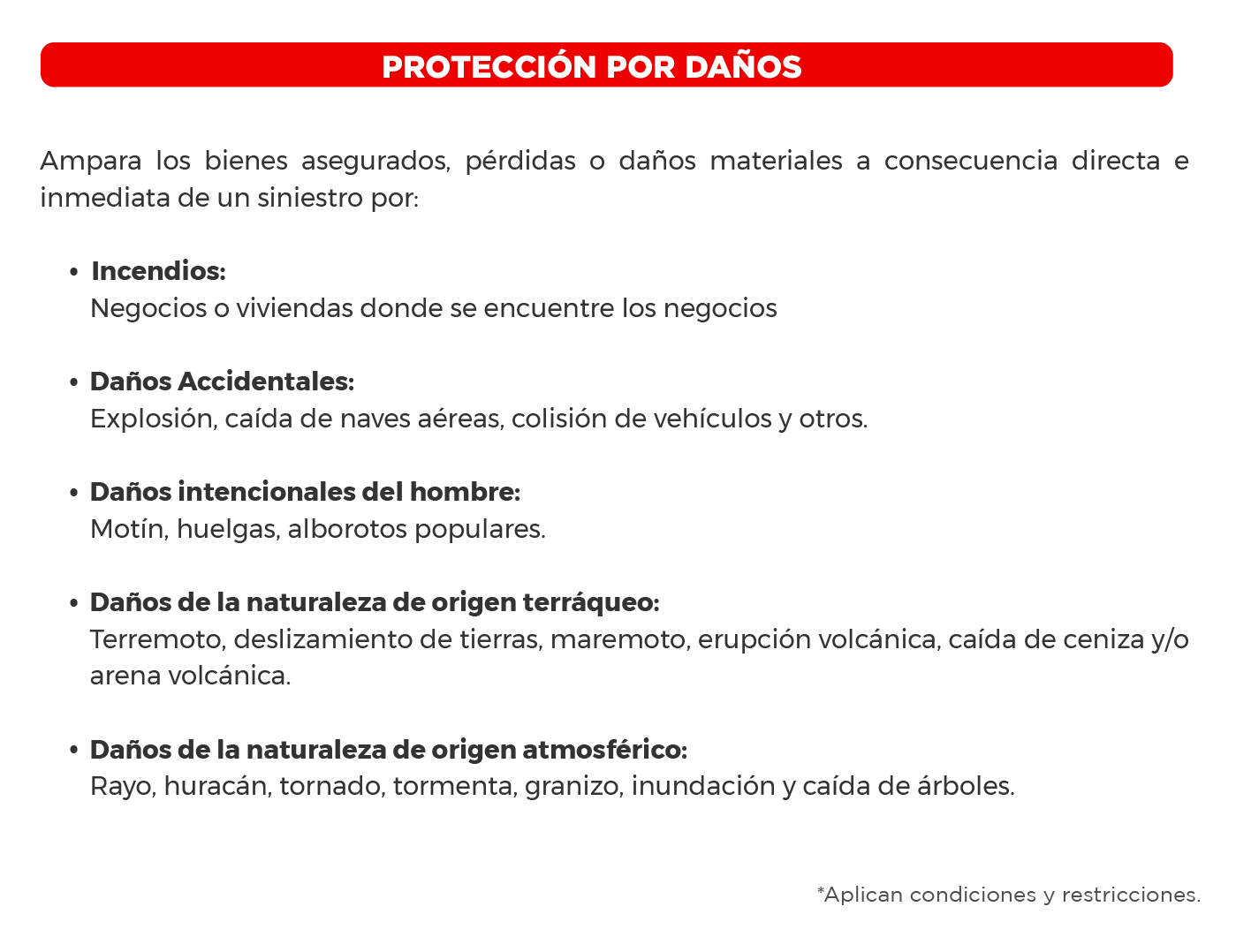 Protección por daños