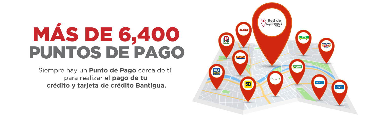 más de 6400 puntos de pago
