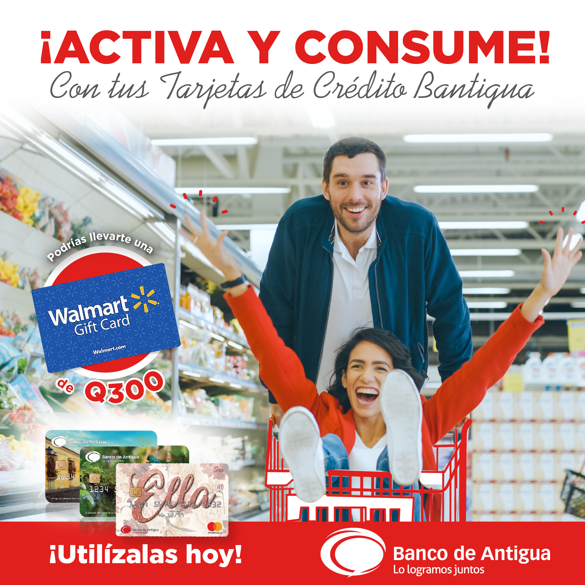 activa y consume con tu tarjeta de credito y gana gift card de Q300 en Walmart