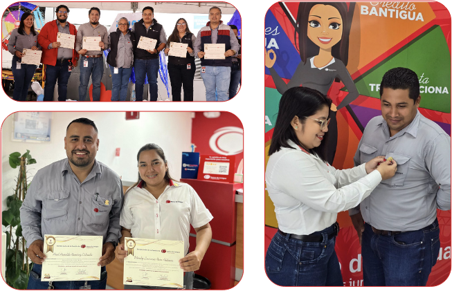 fotos reconociendo la trayectoria de colaboradores